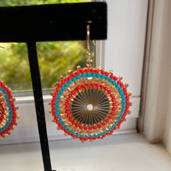 Anthropologie Rush Beaded Hoop Earrings - Picture 3 of 5